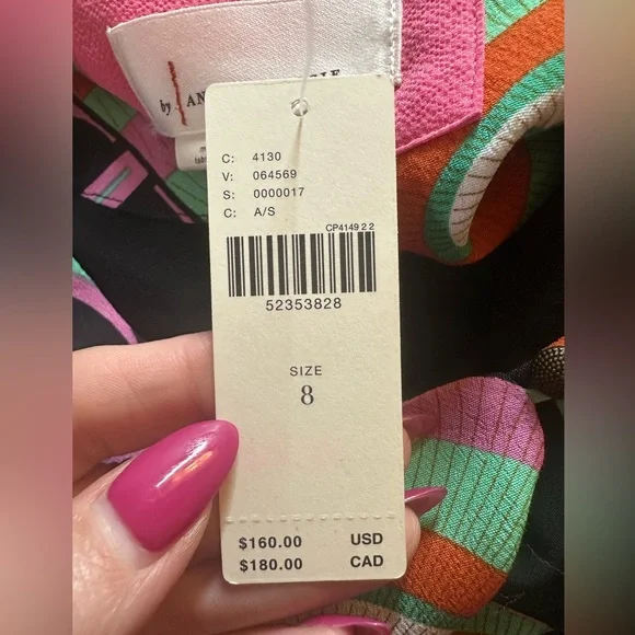 Anthropologie Kenzie Asymmetrical Dress- Groovy Multicolor- Retro Sz 8 NWT #785 - Picture 9 of 12